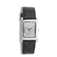 Elegance Sixpence Small Silver / Black leather..